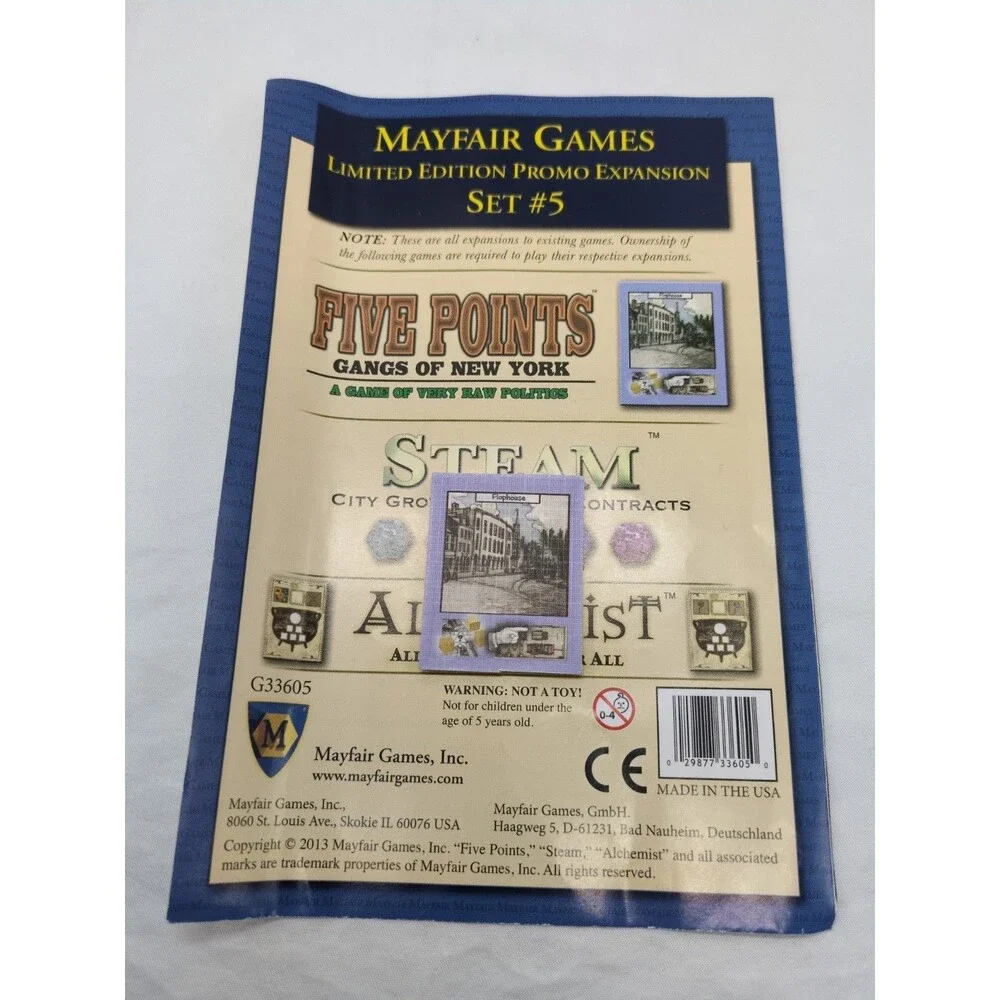 *Five Points Only* Mayfair Games Limited Edition Promo Expansion Set #5 Promo